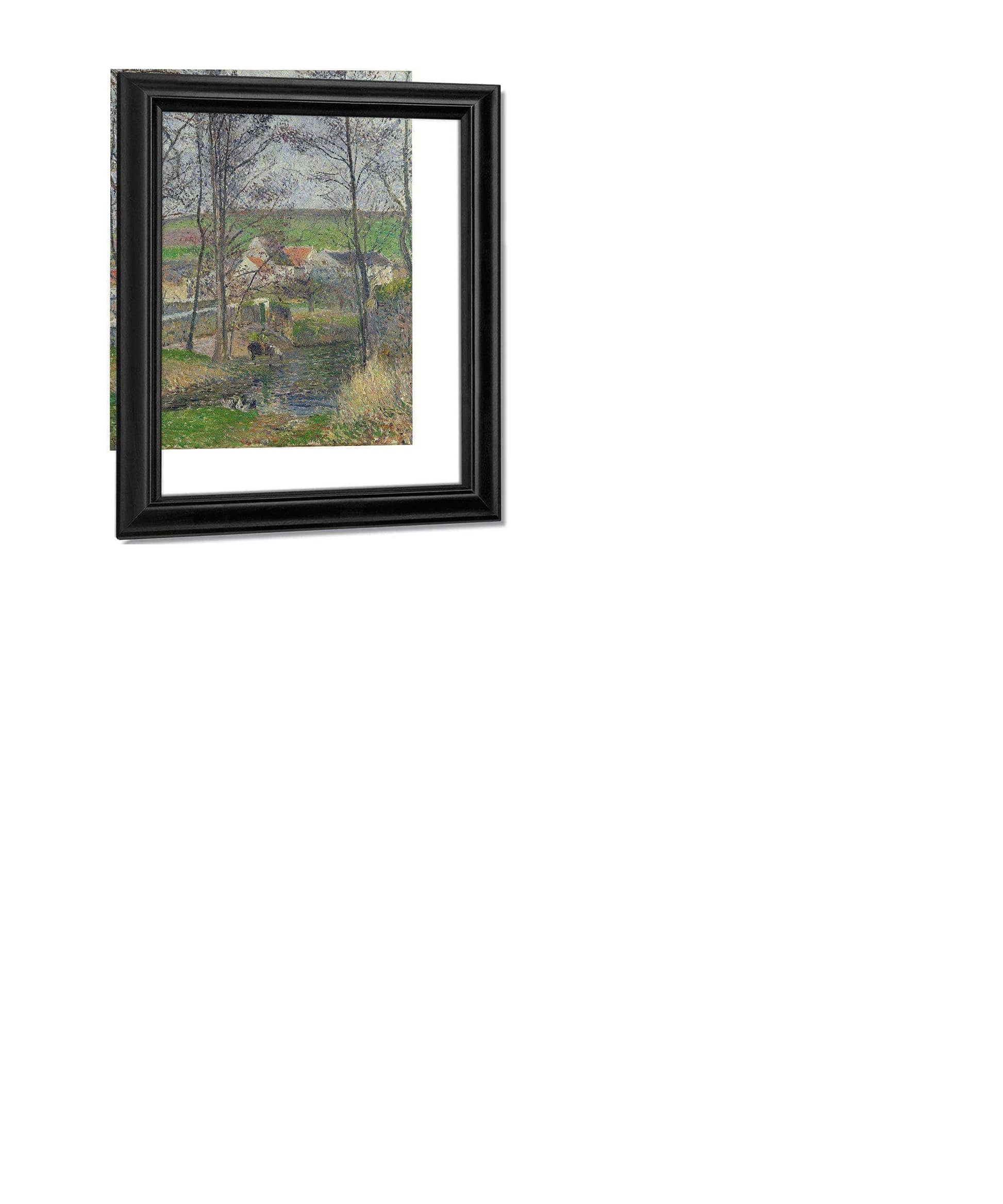The Banks Of The Viosne At Osny In Grey Weather Winter By Camille Pissarro Fine Art Print