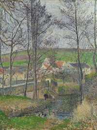 The Banks Of The Viosne At Osny In Grey Weather Winter By Camille Pissarro Fine Art Print