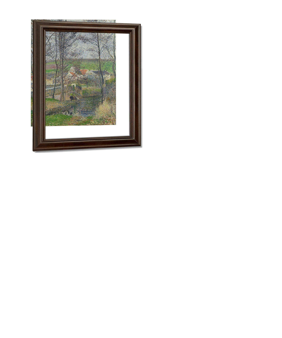 The Banks Of The Viosne At Osny In Grey Weather Winter By Camille Pissarro Fine Art Print