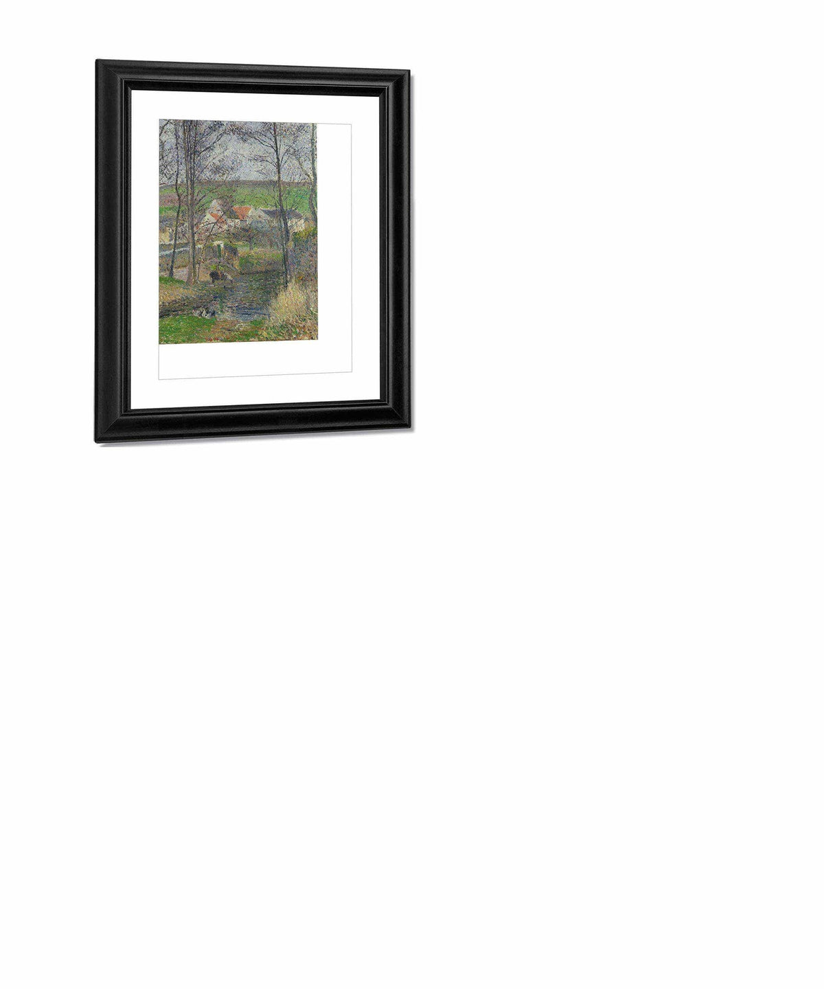 The Banks Of The Viosne At Osny In Grey Weather Winter By Camille Pissarro Fine Art Print