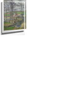 The Banks Of The Viosne At Osny In Grey Weather Winter By Camille Pissarro Fine Art Print