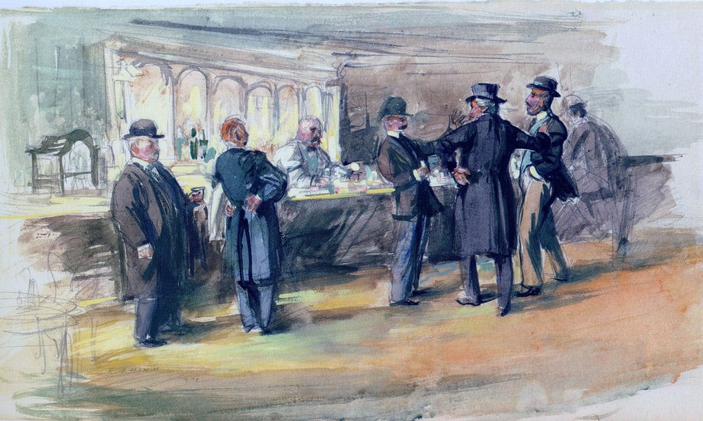 The Bar At Mcsorleys 1908 By Everett Shinn Fine Art Print