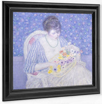 The Basket Of Flowers By Frederick Carl Frieseke Fine Art Print