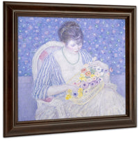 The Basket Of Flowers By Frederick Carl Frieseke Fine Art Print