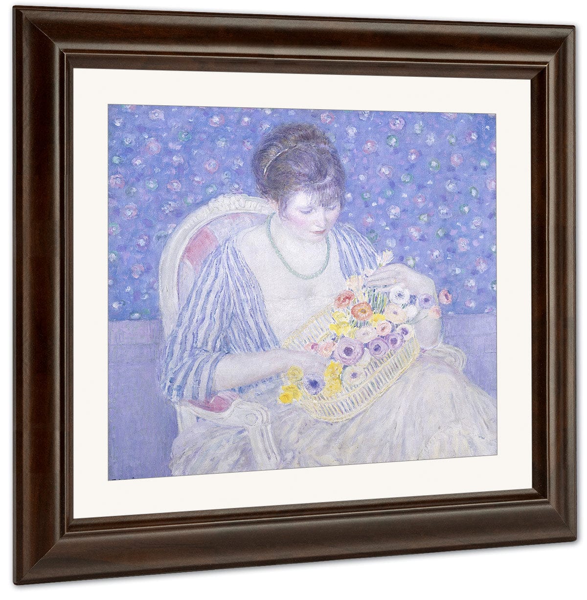 The Basket Of Flowers By Frederick Carl Frieseke Fine Art Print