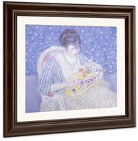The Basket Of Flowers By Frederick Carl Frieseke Fine Art Print