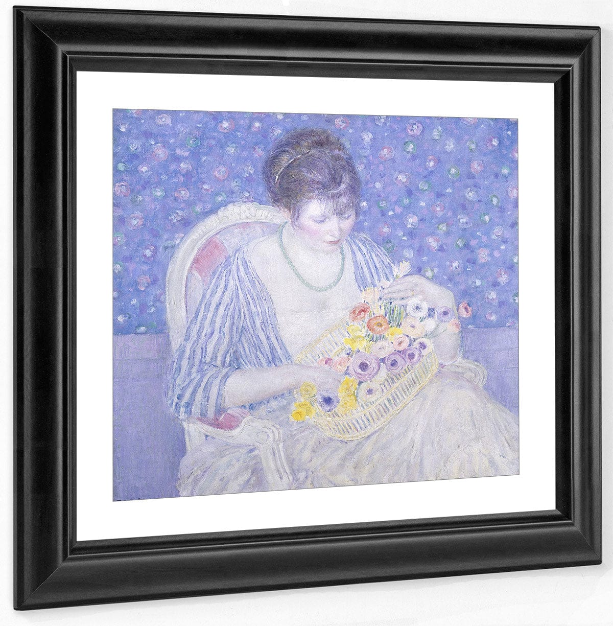 The Basket Of Flowers By Frederick Carl Frieseke Fine Art Print