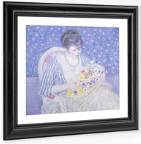 The Basket Of Flowers By Frederick Carl Frieseke Fine Art Print