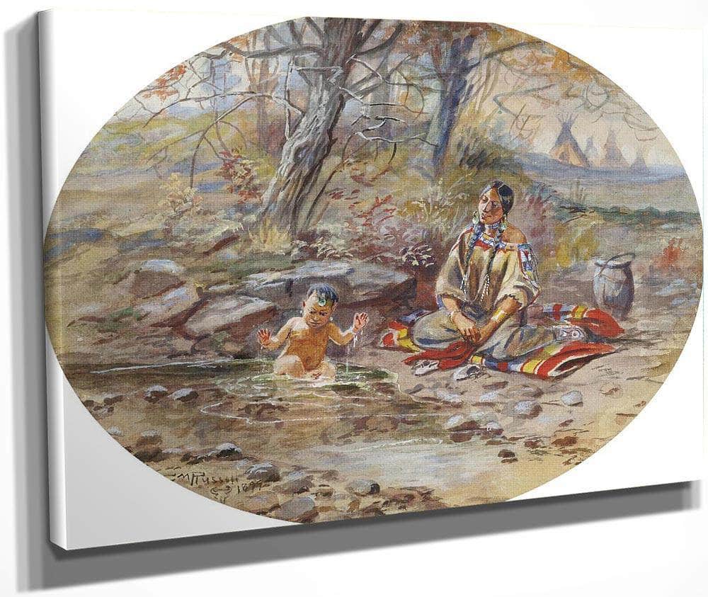 The Bath By Charles Marion Russell Fine Art Print