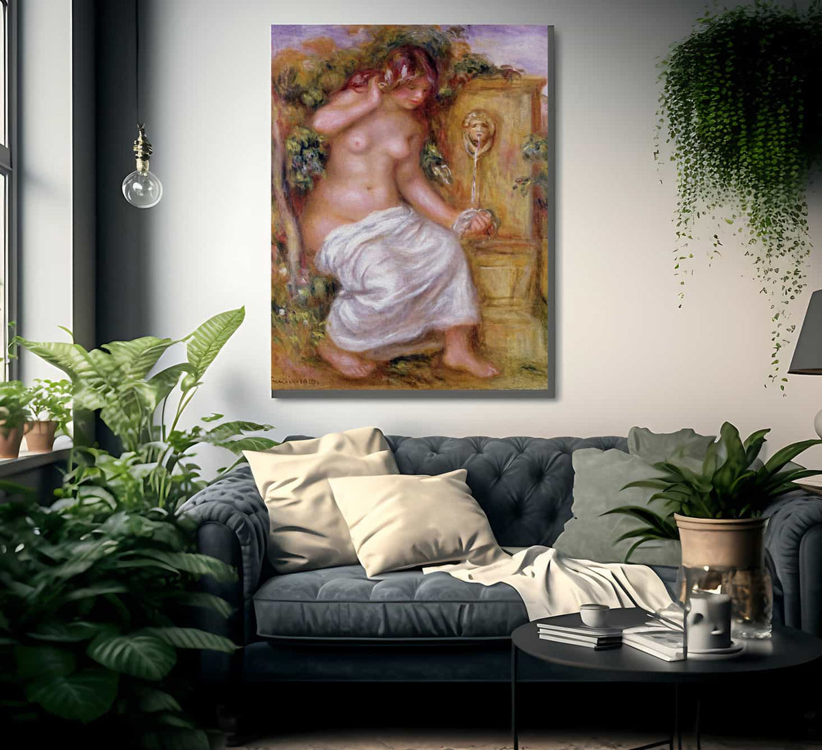The Bather At The Fountain By Pierre Auguste Renoir Fine Art Print