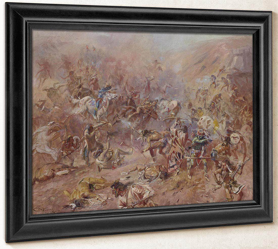 The Battle At Belly River By Charles Marion Russell Fine Art Print