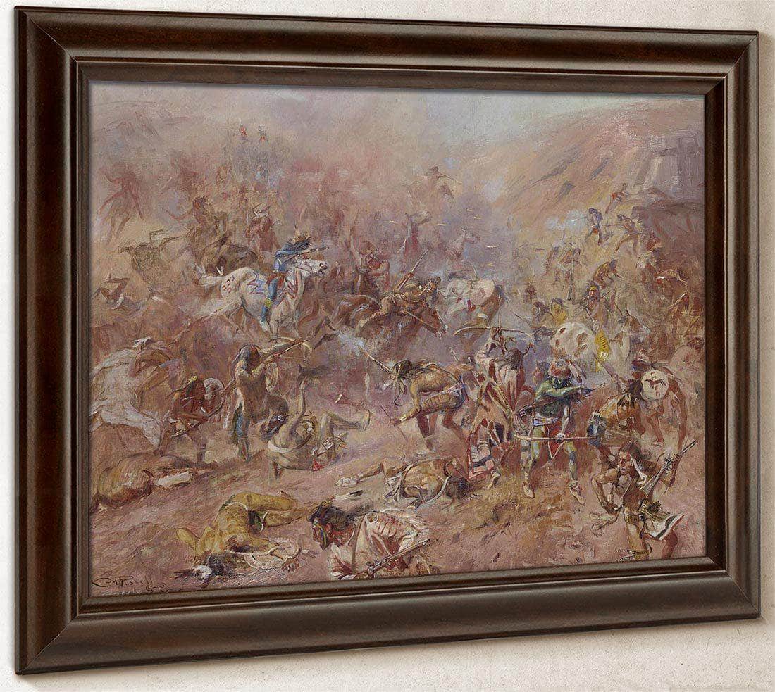 The Battle At Belly River By Charles Marion Russell Fine Art Print