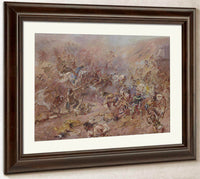 The Battle At Belly River By Charles Marion Russell Fine Art Print