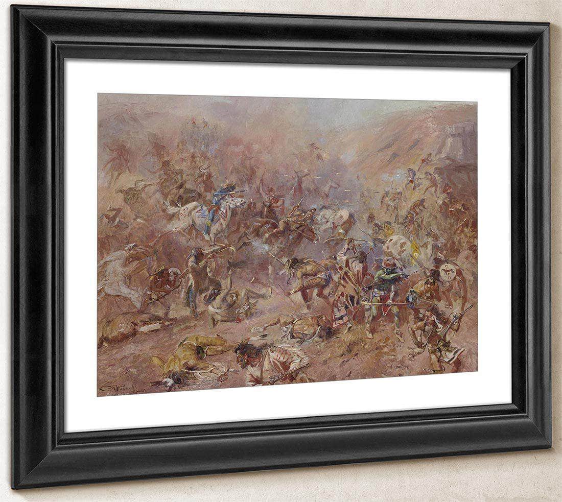 The Battle At Belly River By Charles Marion Russell Fine Art Print