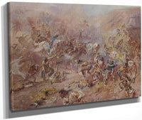 The Battle At Belly River By Charles Marion Russell Fine Art Print
