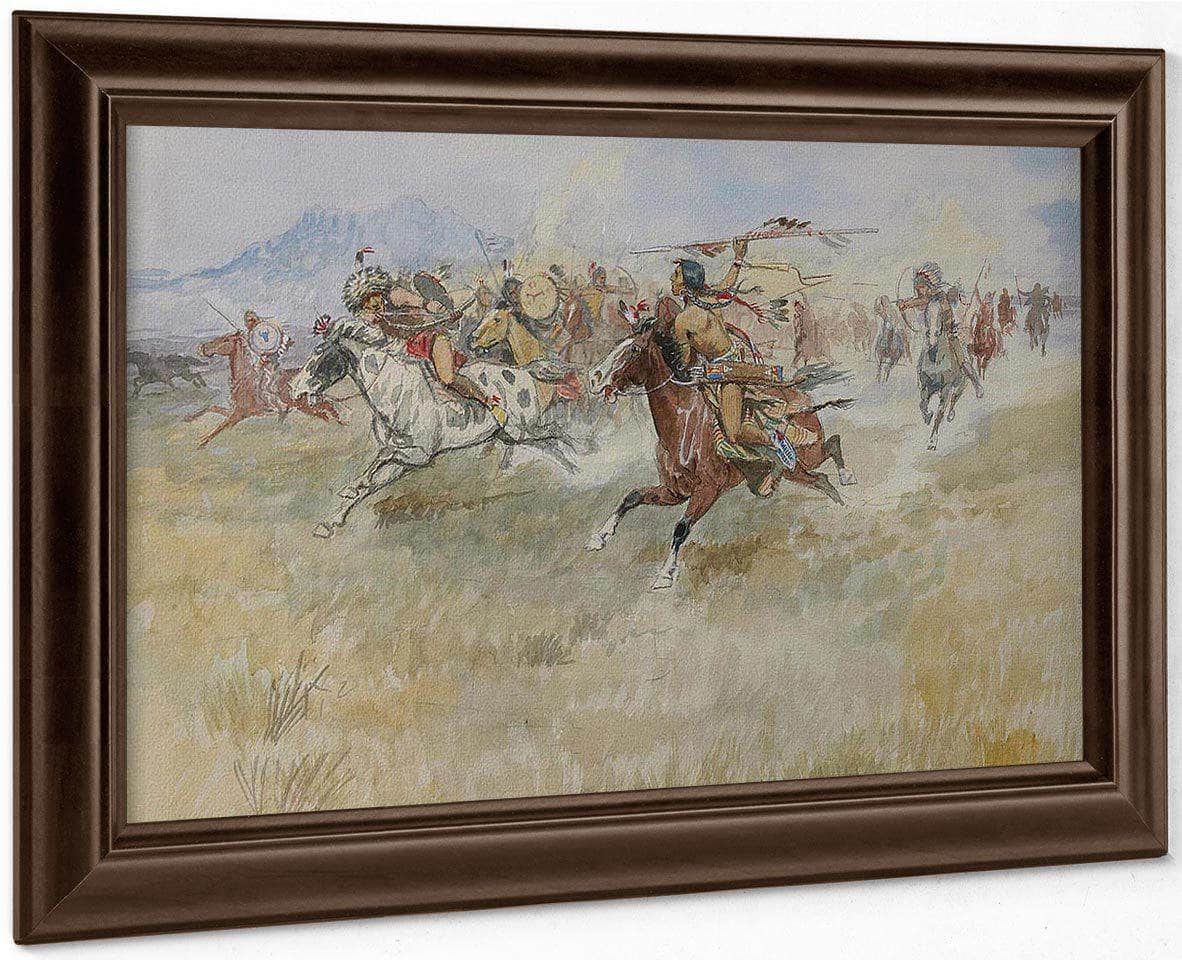 The Battle Between The Blackfeet And The Piegans, 1897 By Charles Marion Russell Fine Art Print