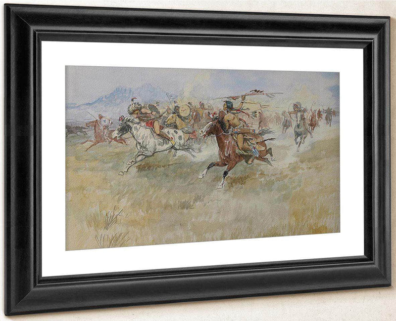 The Battle Between The Blackfeet And The Piegans, 1897 By Charles Marion Russell Fine Art Print