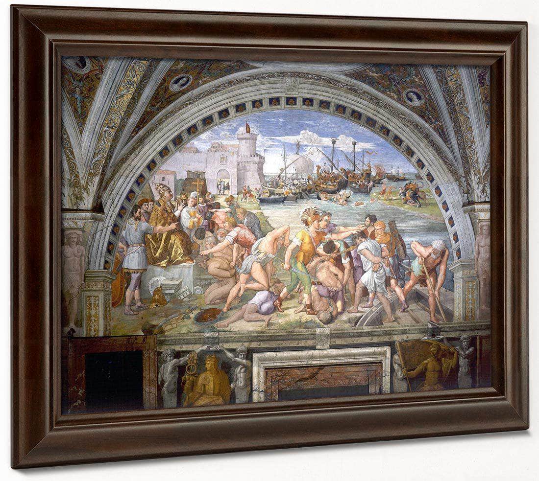 The Battle Of Ostia By Raphael Fine Art Print