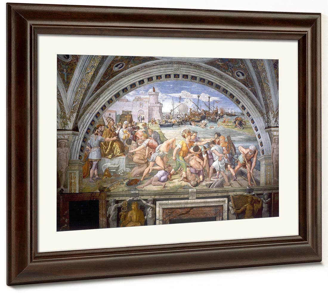 The Battle Of Ostia By Raphael Fine Art Print