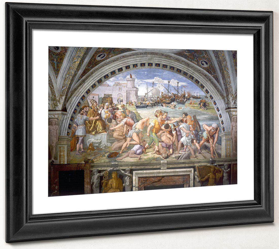 The Battle Of Ostia By Raphael Fine Art Print