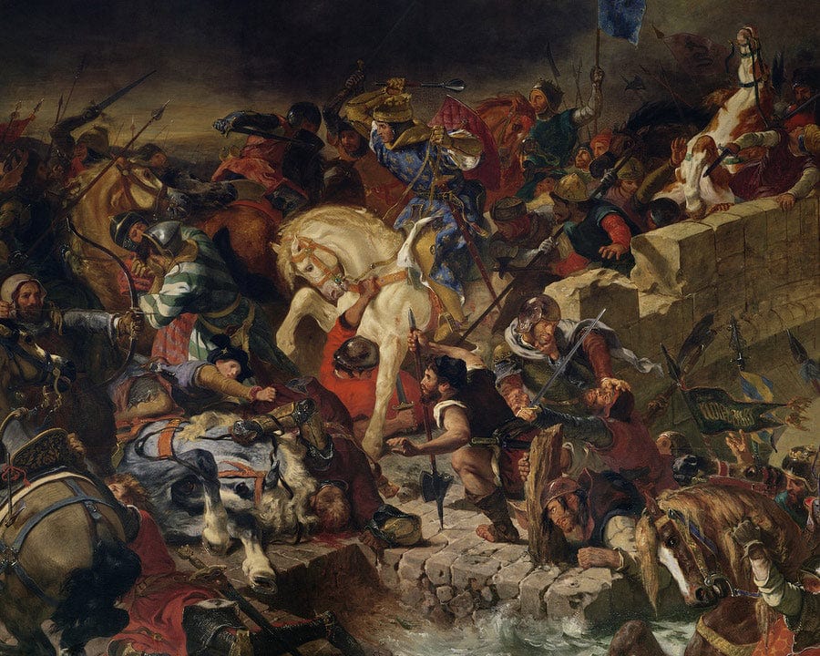 The Battle Of Taillebourg, 21St July 1242 By Ferdinand Victor Eugene Delacroix Fine Art Print