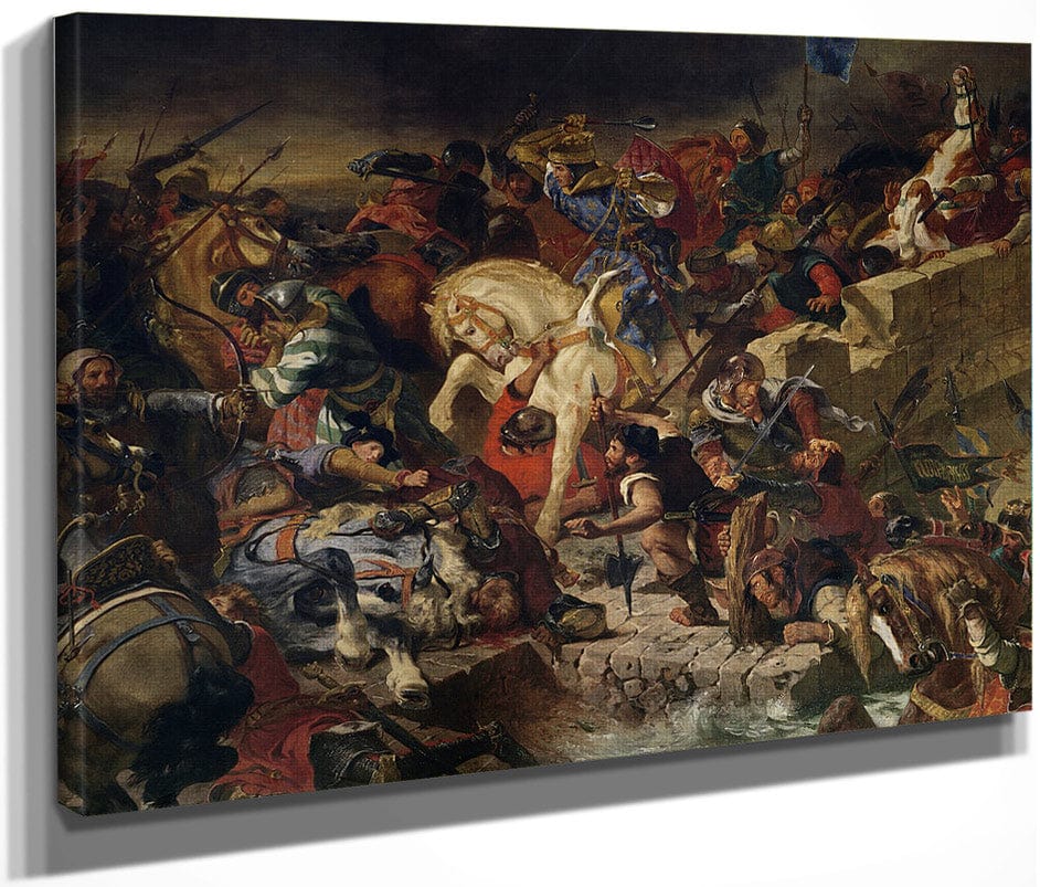 The Battle Of Taillebourg, 21St July 1242 By Ferdinand Victor Eugene Delacroix Fine Art Print