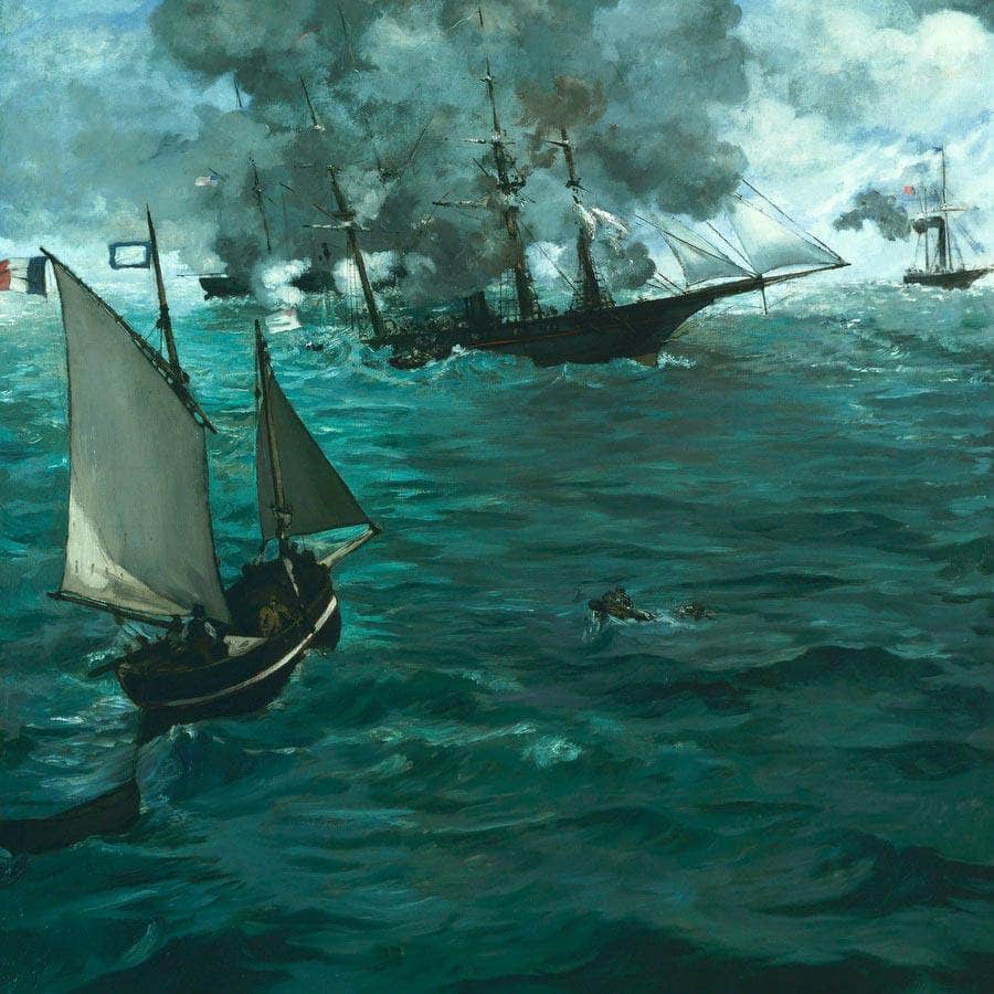 The Battle Of The Kearsarge And The Alabama By  Manet Edouard Fine Art Print