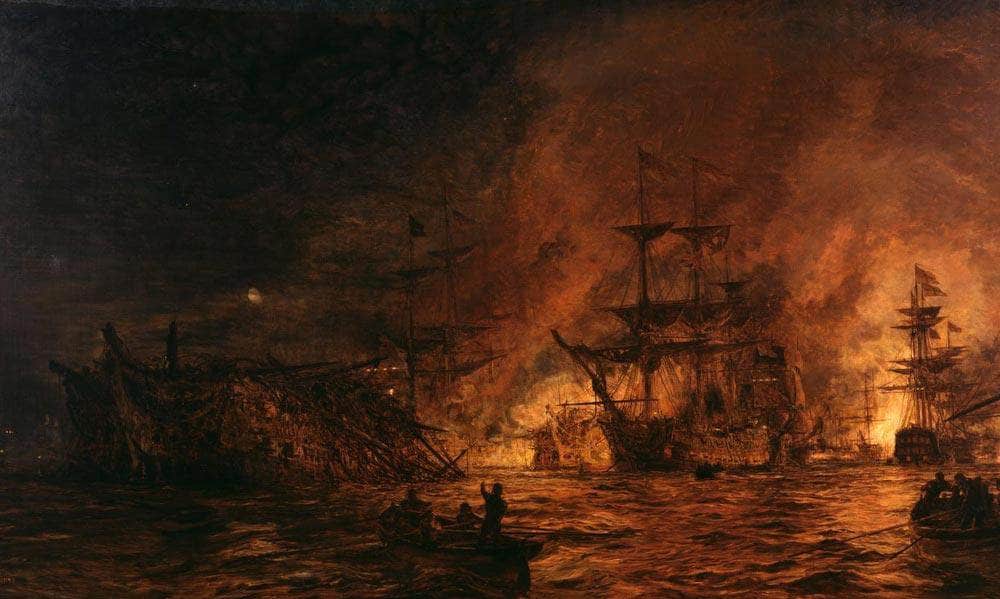 The Battle Of The Nile By William Lionel Wyllie Fine Art Print