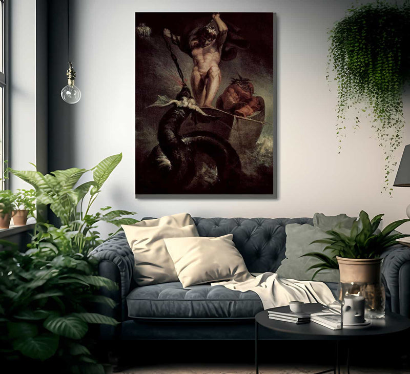 The Battle Of Thor With The Serpent Of Midgard By Henry Fuseli Fine Art Print