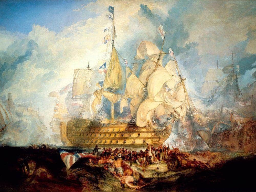 The Battle Of Trafalgar 1824 2 By Joseph Mallord William Turner Fine Art Print