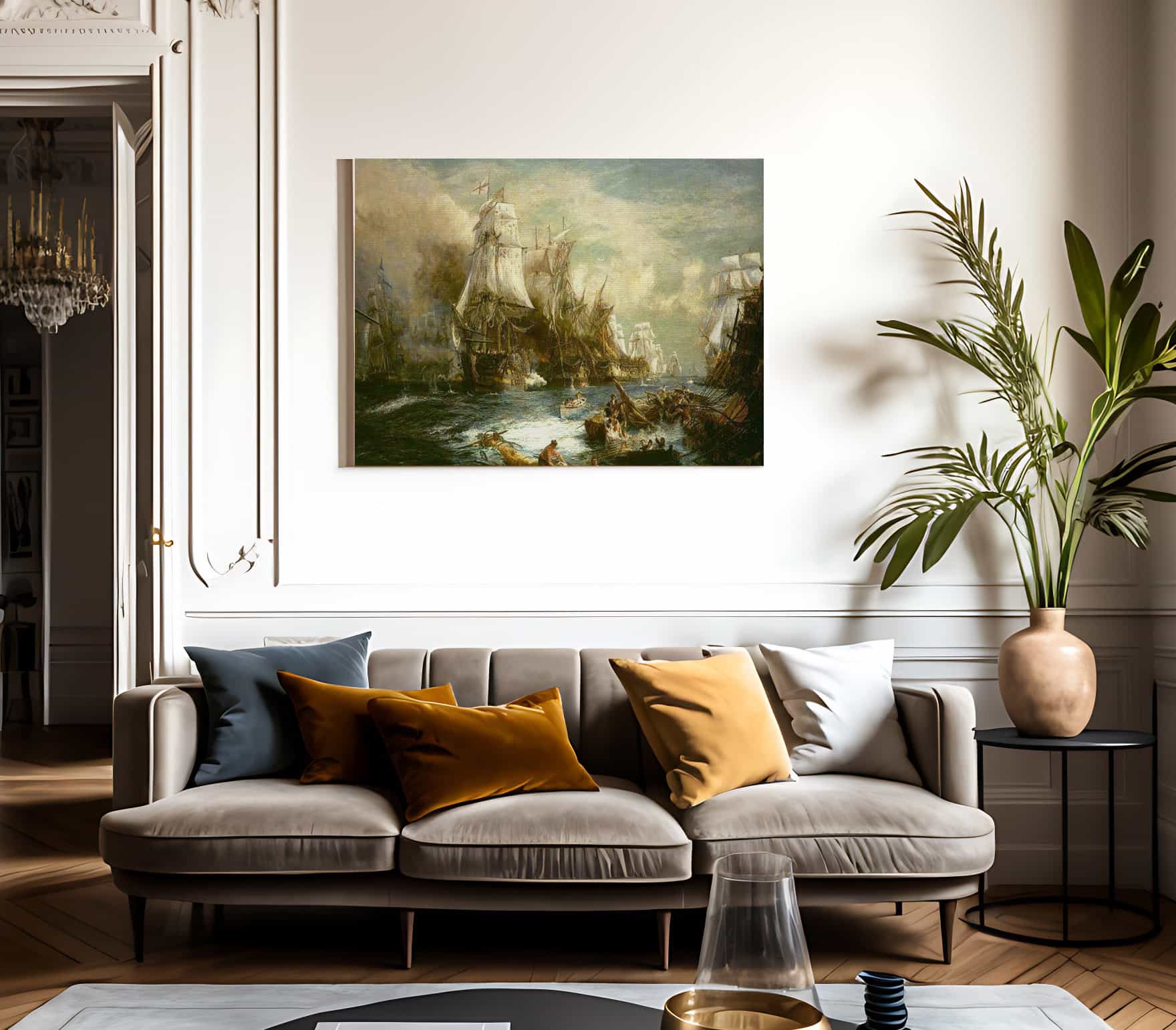 The Battle Of Trafalgar By William Lionel Wyllie Fine Art Print