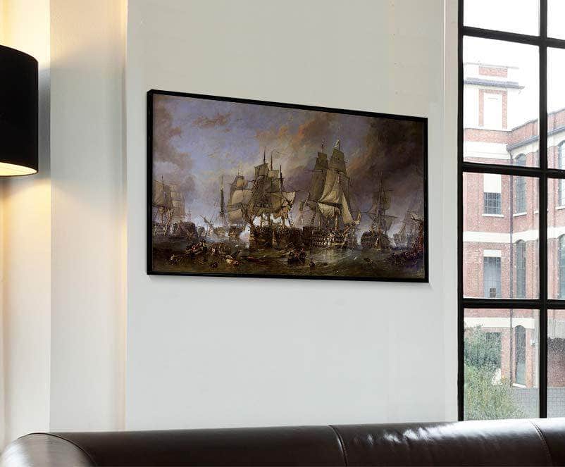 The Battle Of Trafalgar Painting William Clarkson Stanfield Canvas Art Fine Art Print
