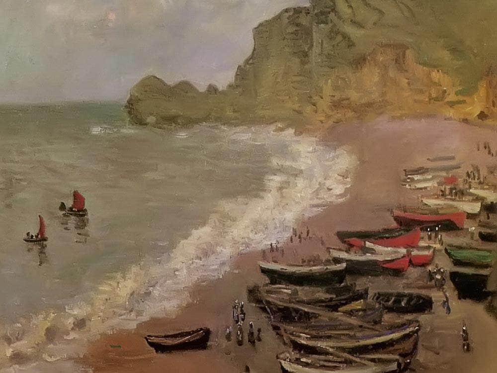 The Beach At Etretat By Claude Monet Fine Art Print