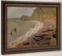 The Beach At Etretat By Claude Monet Fine Art Print