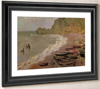 The Beach At Etretat By Claude Monet Fine Art Print