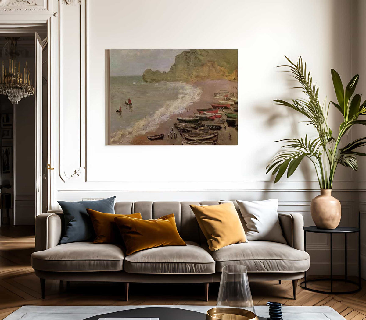 The Beach At Etretat By Claude Monet Fine Art Print