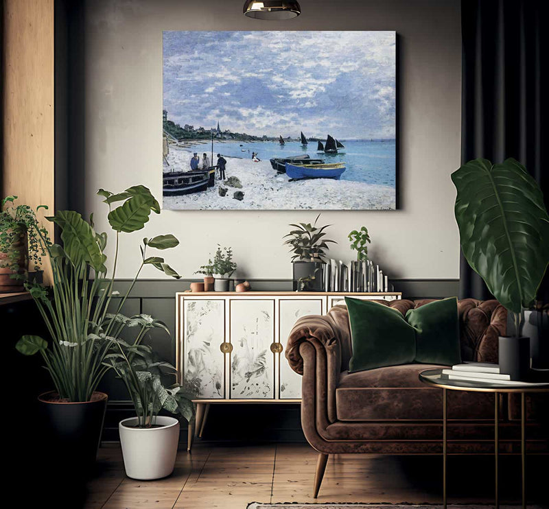 The Beach At Sainte Adresse 1867 By Claude Monet Fine Art Print