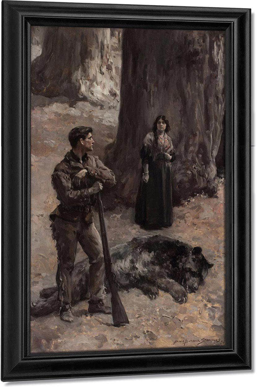 The Bear Hunter 1896 By Alice Barber Stephens Fine Art Print