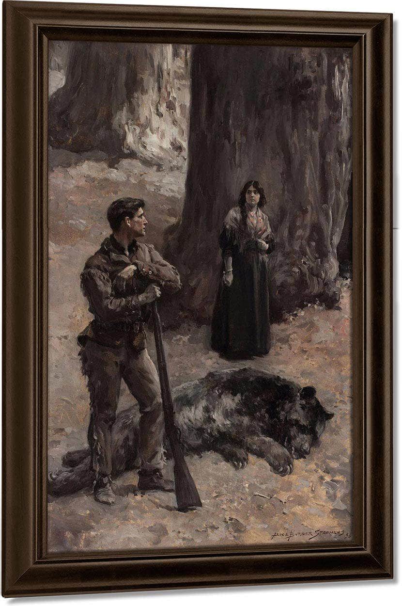 The Bear Hunter 1896 By Alice Barber Stephens Fine Art Print