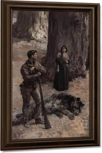 The Bear Hunter 1896 By Alice Barber Stephens Fine Art Print