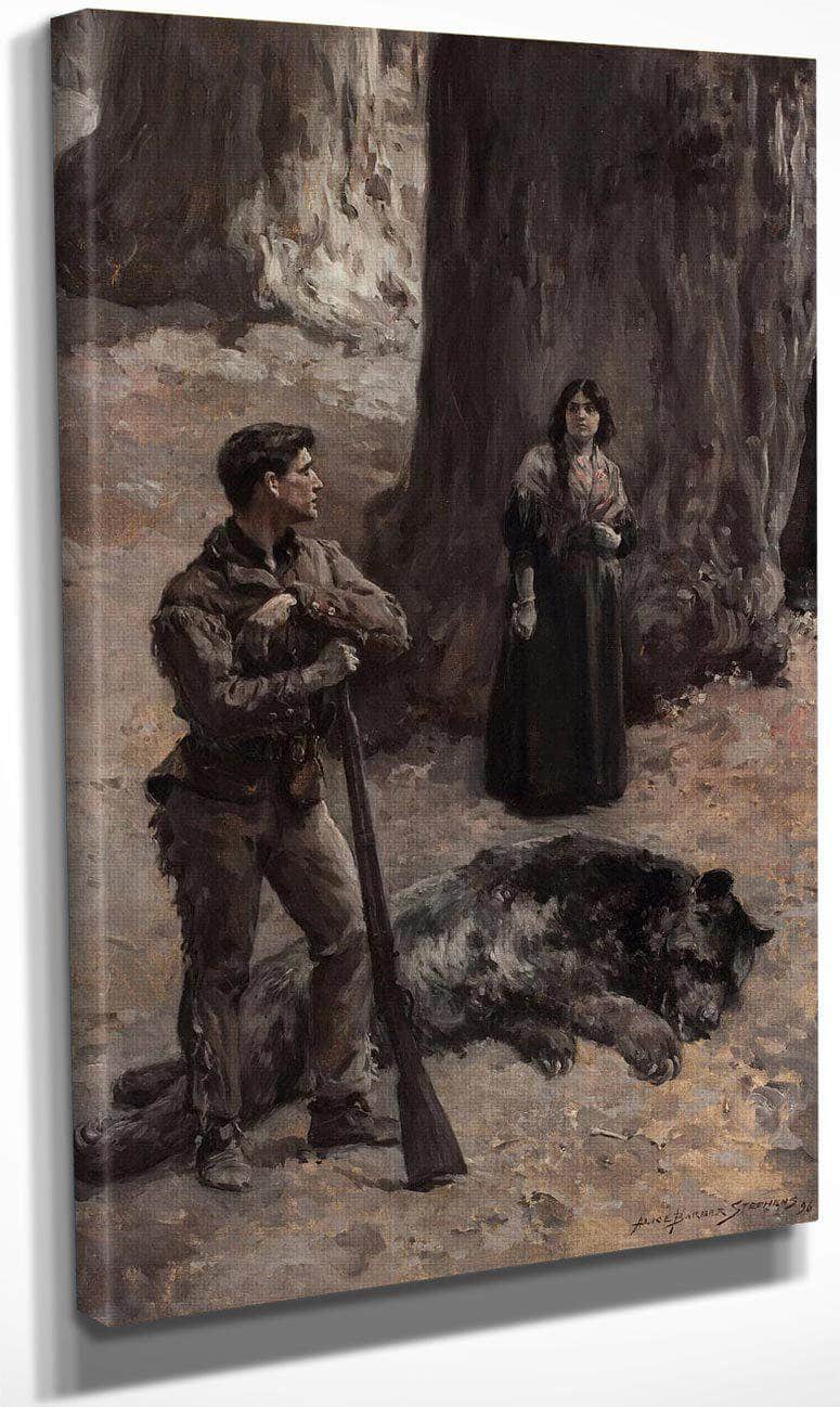 The Bear Hunter 1896 By Alice Barber Stephens Fine Art Print