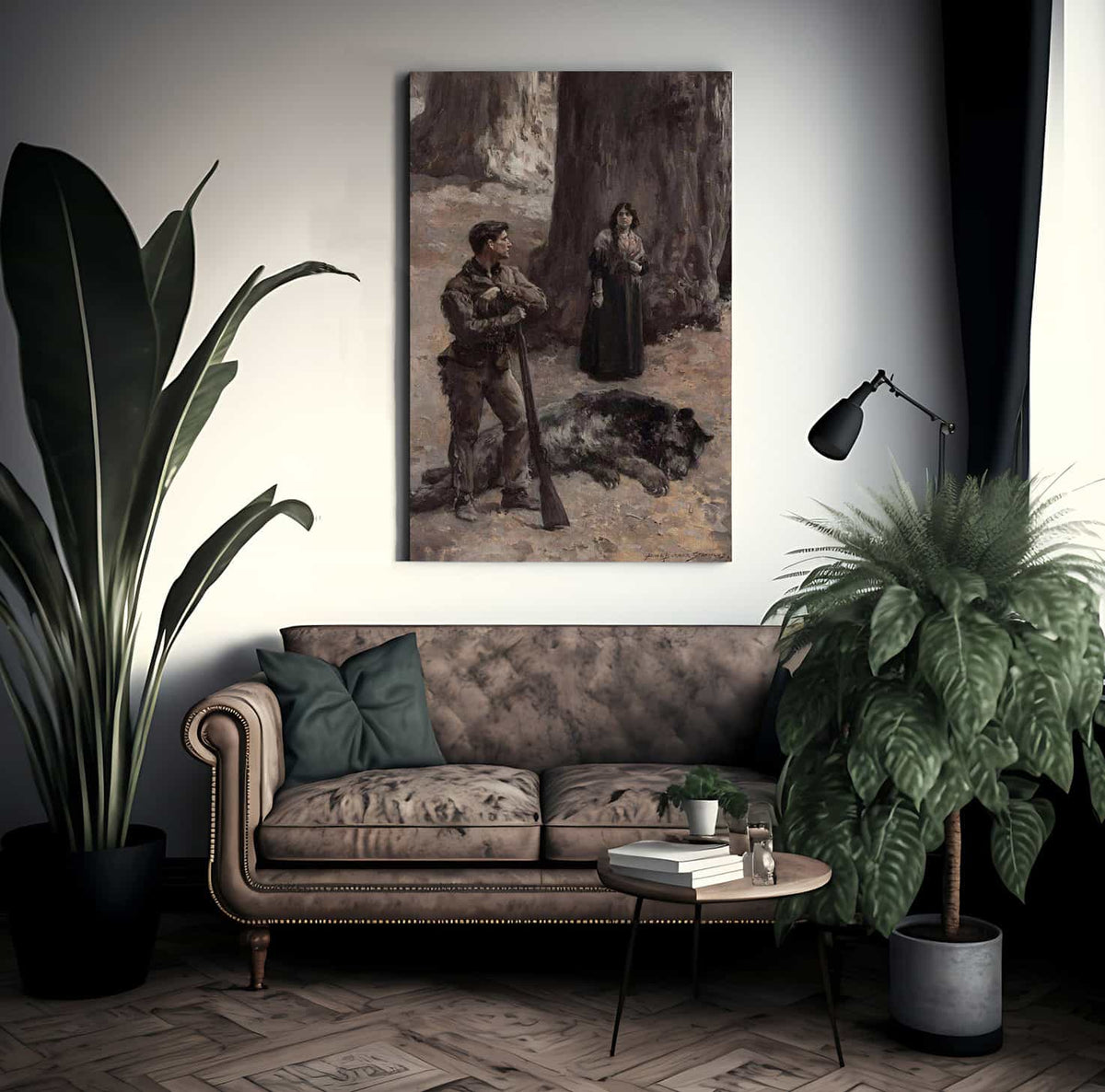 The Bear Hunter 1896 By Alice Barber Stephens Fine Art Print