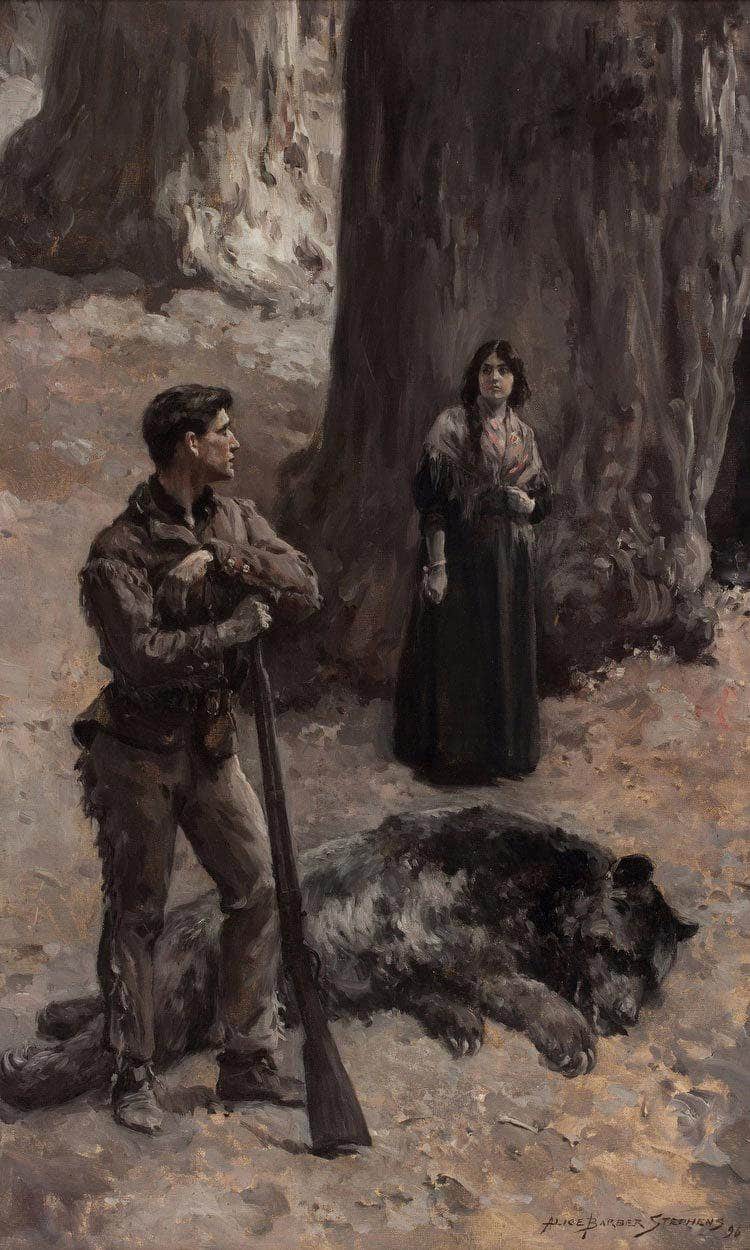The Bear Hunter 1896 By Alice Barber Stephens Fine Art Print