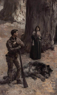 The Bear Hunter 1896 By Alice Barber Stephens Fine Art Print