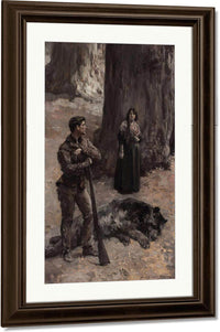 The Bear Hunter 1896 By Alice Barber Stephens Fine Art Print