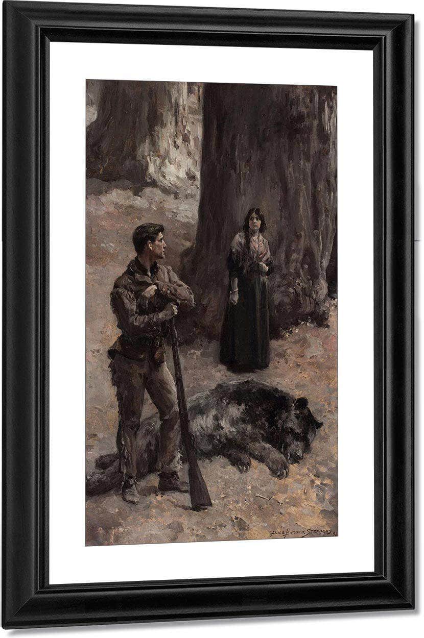 The Bear Hunter 1896 By Alice Barber Stephens Fine Art Print