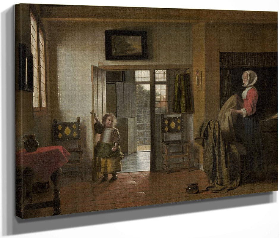 The Bedroom By Pieter De Hooch Fine Art Print
