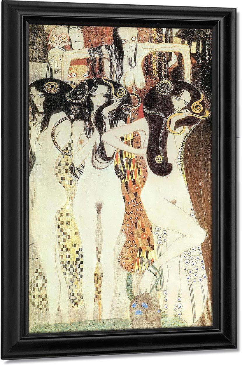 The Beethove Frieze The Gorgons By Gustav Klimt Fine Art Print