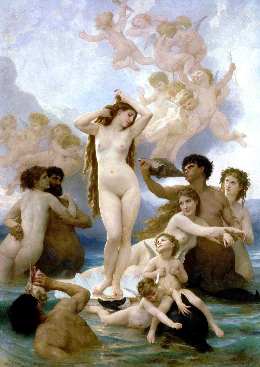 The Birth Of Venus Painting William-Adolphe Bouguereau Canvas Art Fine Art Print