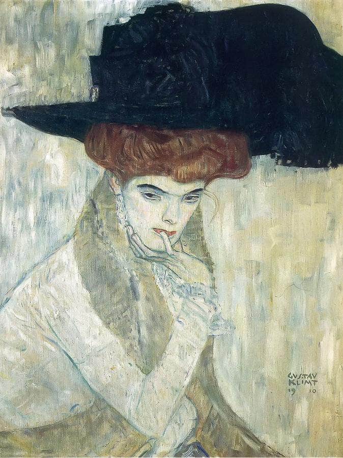 The Black Feather Hat By Fine Art Print